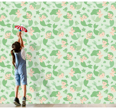 Papier peint chambre enfant sirènes espiègles - TenStickers