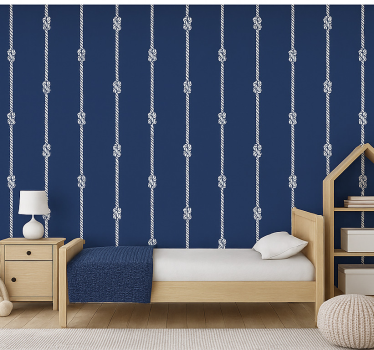 Papier peint chambre enfant corde marine bleu foncé - TenStickers