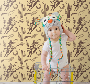 Papier peint chambre enfant éléments à thème occidental - TenStickers