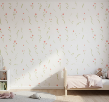 Papier peint chambre enfant fleurs des prés pastel - TenStickers