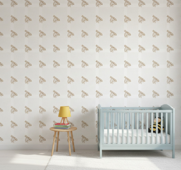 Papier peint chambre enfant illustration abeille élégante - TenStickers