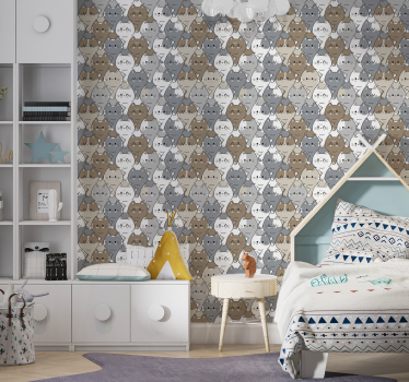 Papier peint chambre enfant illustration de chats - TenStickers