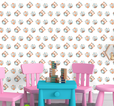 Papier peint chambre enfant modèle de hibou - TenStickers