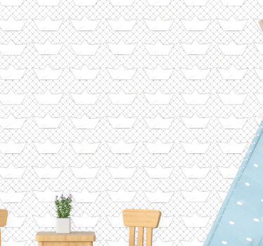 Papier peint chambre enfant motif bateaux en papier - TenStickers