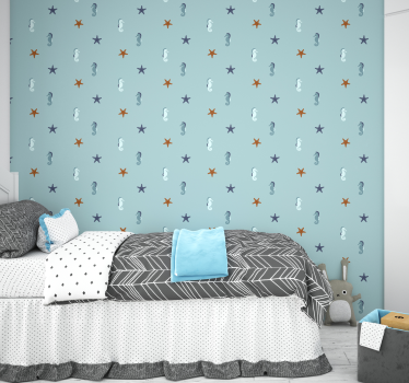 Papier peint chambre enfant motif dessins de la mer - TenStickers