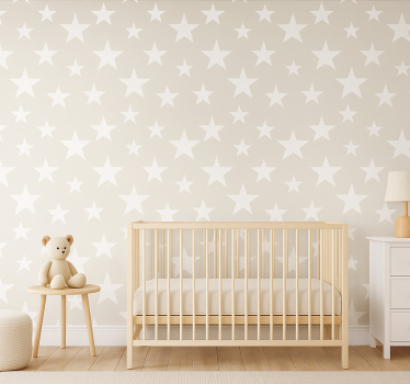Papier peint chambre enfant motif étoiles grises - TenStickers