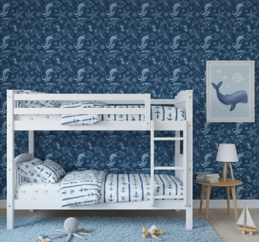 Papier peint chambre enfant motif faune marine - TenStickers