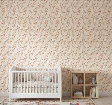 Papier peint chambre enfant oiseaux aquarelle sur branches - TenStickers