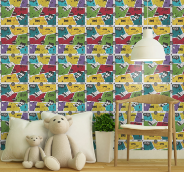 Papier peint chambre enfant personnages de dessins animés - TenStickers