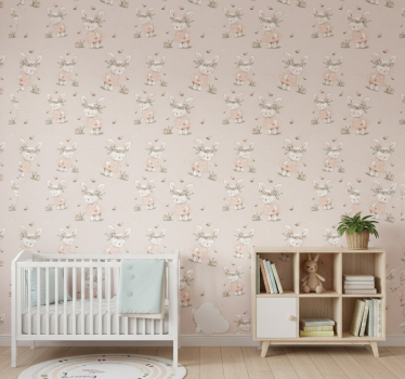 Papier peint chambre enfant personnages de lapins mignons - TenStickers