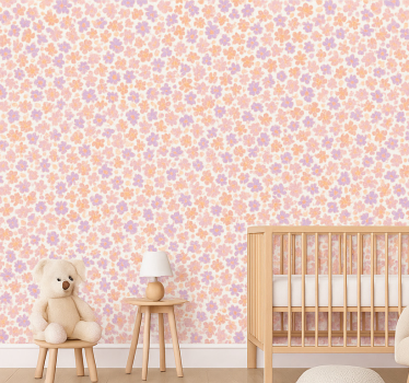 Papier peint chambre enfant petites fleurs pastel - TenStickers
