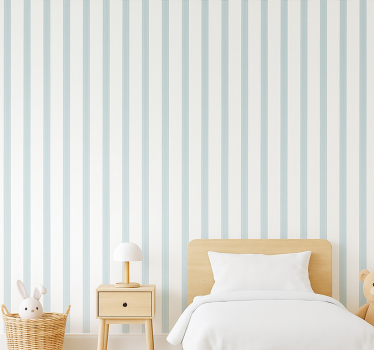 Papier peint chambre enfant rayures bleues et blanches - TenStickers