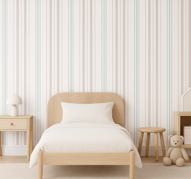 Papier peint chambre enfant rayures fines pastel - TenStickers