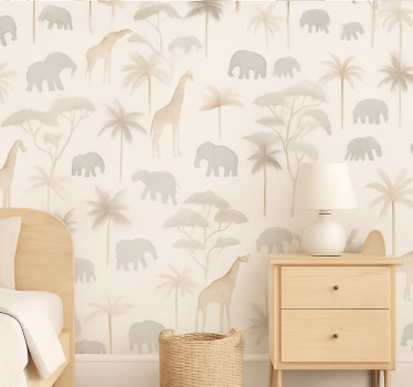 Papier peint chambre enfant savannah enfants - TenStickers