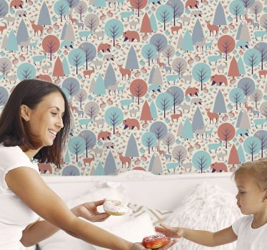 Papier peint chambre enfant scène de forêt nordique - TenStickers