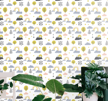 Papier peint chambre enfant scène de nature ludique - TenStickers