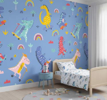 Papier peint chambre enfant scène de skate - TenStickers