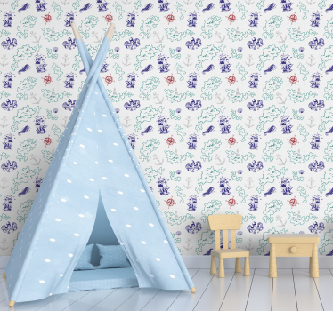 Papier peint chambre enfant thème aventure nautique - TenStickers