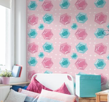 Papier peint chambre enfant pierres précieuses géométriques - TenStickers
