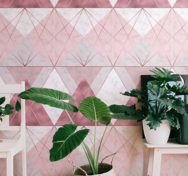 Papier peint chambre marbre rose et gris - TenStickers