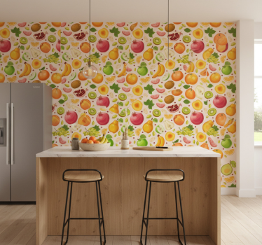 Papier peint cuisine assortiment de fruits colorés - TenStickers