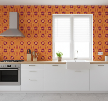 Papier peint cuisine carreaux colorés - TenStickers