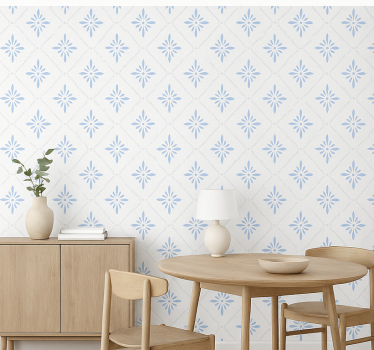 Papier peint cuisine carreaux de losange bleus - TenStickers