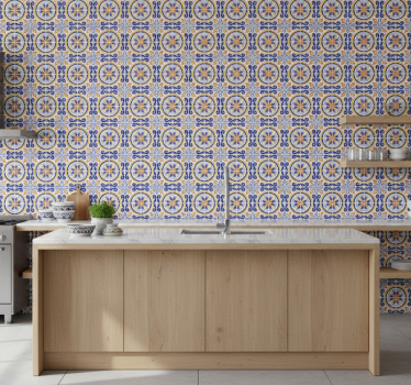 Papier peint cuisine carreaux d'été - TenStickers