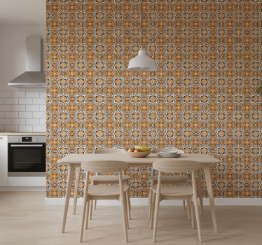 Papier peint cuisine carreaux style ciment - TenStickers