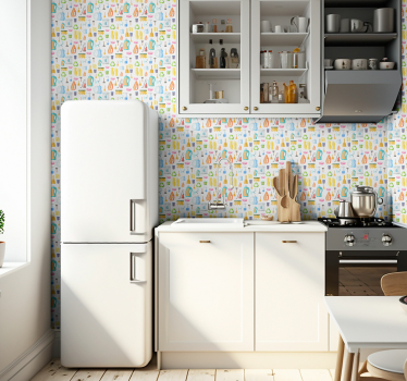 Papier peint cuisine collection d'outils propres - TenStickers