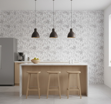 Papier peint cuisine damassé en ciment - TenStickers