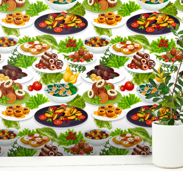 Papier peint cuisine délices culinaires - TenStickers
