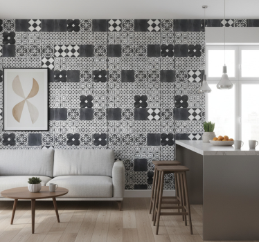 Papier peint cuisine effet ciment "ardesia" - TenStickers