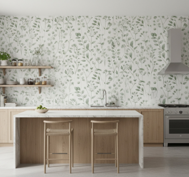 Papier peint cuisine feuilles élégantes aquarella - TenStickers