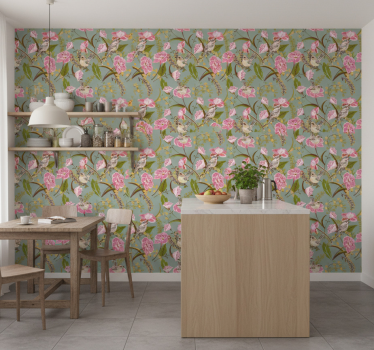 Papier peint cuisine fleurs - TenStickers