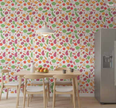 Papier peint cuisine fruits et légumes - TenStickers