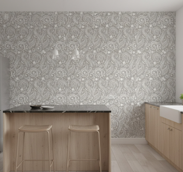 Papier peint cuisine gris ruskin - TenStickers