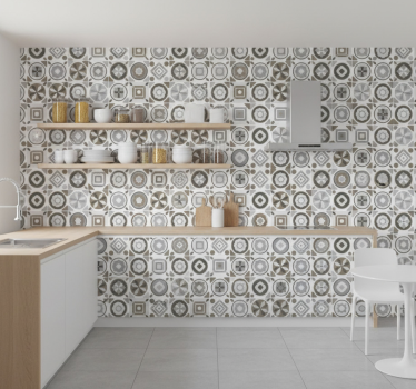 Papier peint cuisine hydraulique aux tons gris - TenStickers