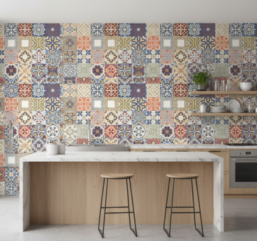 Papier peint cuisine hydraulique multicolore - TenStickers