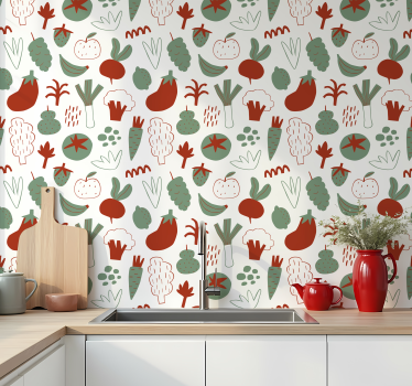 Papier peint cuisine légumes colorés - TenStickers