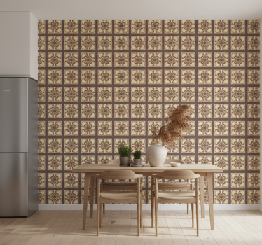 Papier peint cuisine motif carreaux céramiques - TenStickers