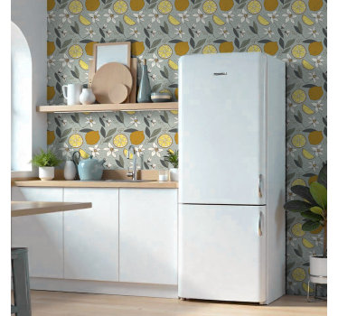 Papier peint cuisine motif citron coloré - TenStickers