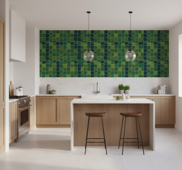 Papier peint cuisine motif crocodile vert - TenStickers