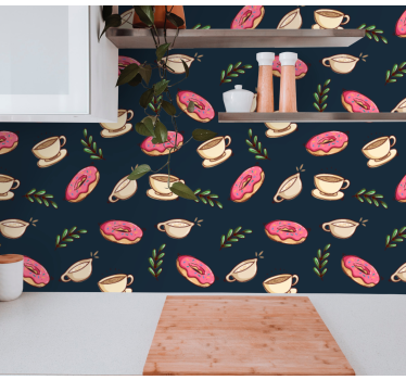 Papier peint cuisine motif de petit déjeuner - TenStickers