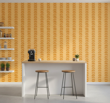 Papier peint cuisine motif feuilles - TenStickers