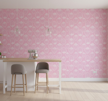 Papier peint cuisine motif fraises - TenStickers