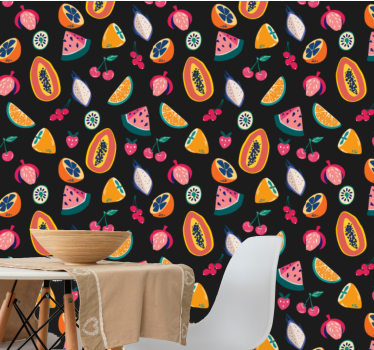 Papier peint cuisine motif fruits exotiques - TenStickers