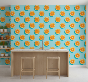 Papier peint cuisine motif tranche d'agrumes - TenStickers
