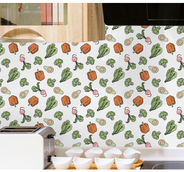 Papier peint cuisine motif végétal - TenStickers