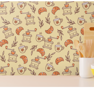 Papier peint cuisine motifs culinaires - TenStickers